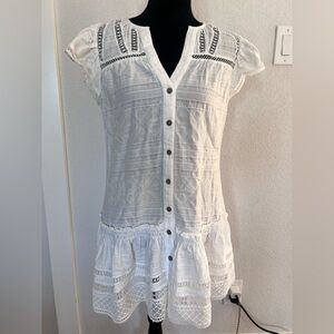 Veronica Beard White Mirtea Button-Down Swim Coverup